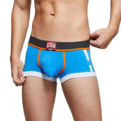 Seobean Low-Rise Cotton Boxer Trunks Comfortable Undies for Men