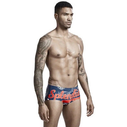 Seobean Men's Swim Boxers Stretchy Beach Trunks 00803