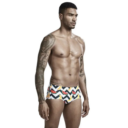 Seobean Men's Swim Boxers Stretchy Beach Trunks 00803