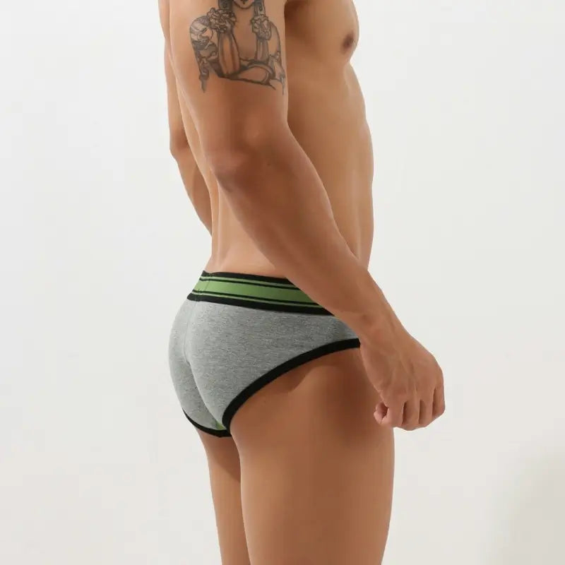 Seobean Men’s Low Rise Briefs — Cotton Spandex Sexy Contour Pouch Underwear 10101