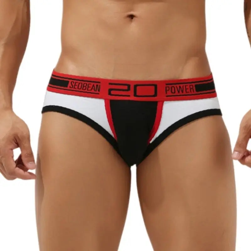 Seobean Men’s Low Rise Briefs — Cotton Spandex Sexy Contour Pouch Underwear 10101