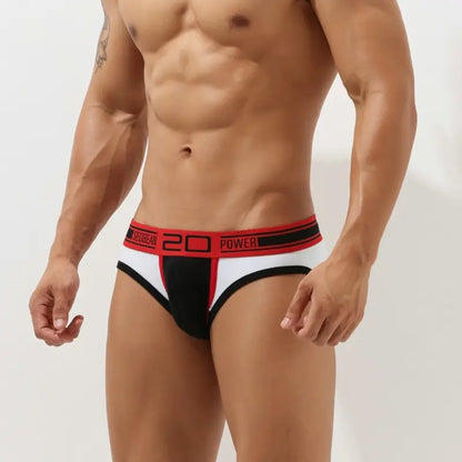 Seobean Men’s Low Rise Briefs — Cotton Spandex Sexy Contour Pouch Underwear 10101