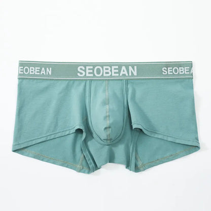 Seobean Men's Sexy Solid Boxer Briefs Male Underwear