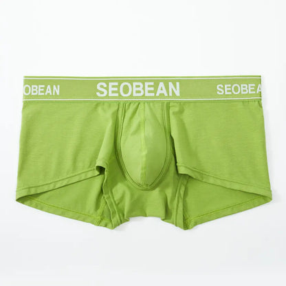 Seobean Men's Sexy Solid Boxer Briefs Male Underwear