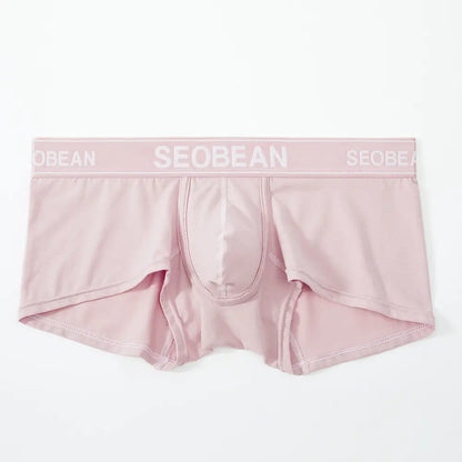 Seobean Men's Sexy Solid Boxer Briefs Male Underwear