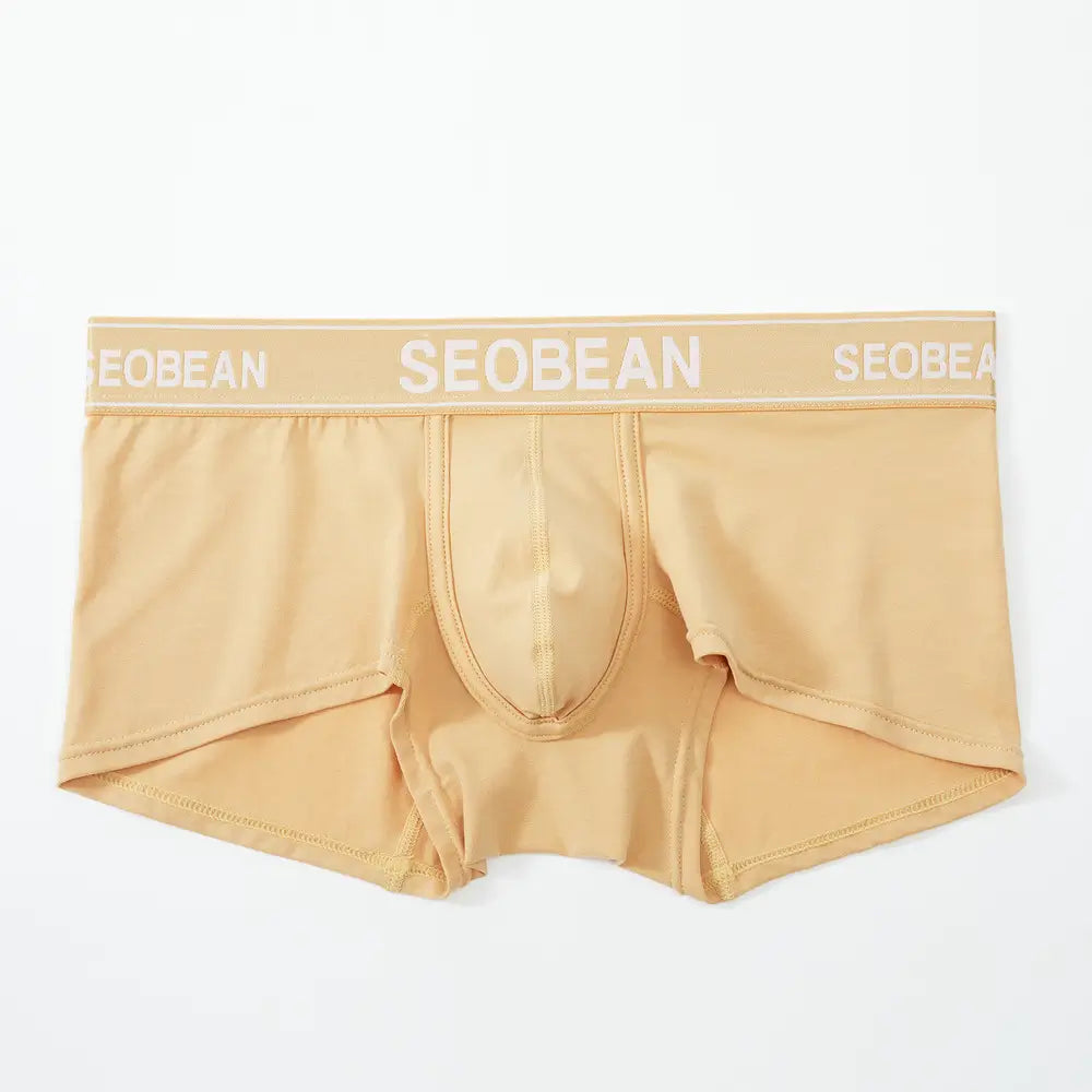 Seobean Men's Sexy Solid Boxer Briefs Male Underwear