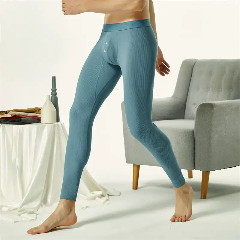 Seobean Men's Long John Thermal Underwear - Soft & Stretchy Winter Pants