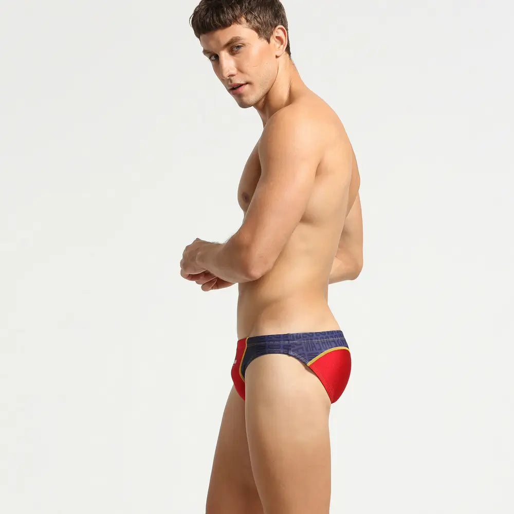 Seobean Men's Color Block Swim Briefs - Stylish and Sexy Swimwear for Men