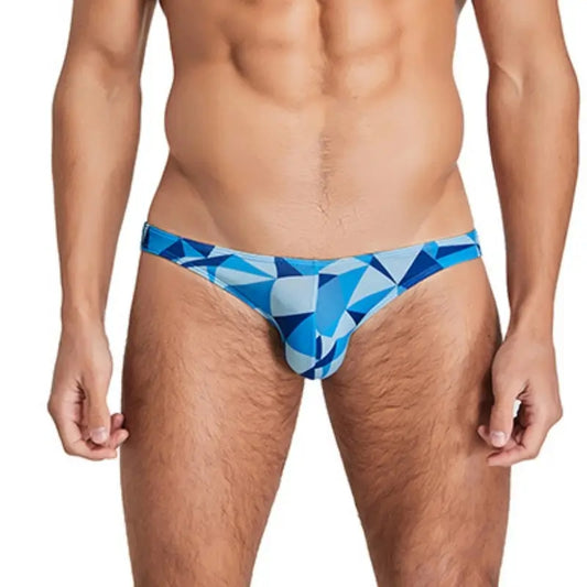 Seobean Men's Bikini Briefs - Sexy Low Rise Color Block Underwear