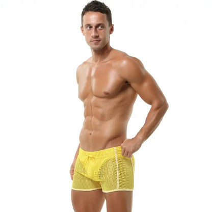 Seobean Men's Sexy Mesh Gym & Beach Shorts Underwear 220602