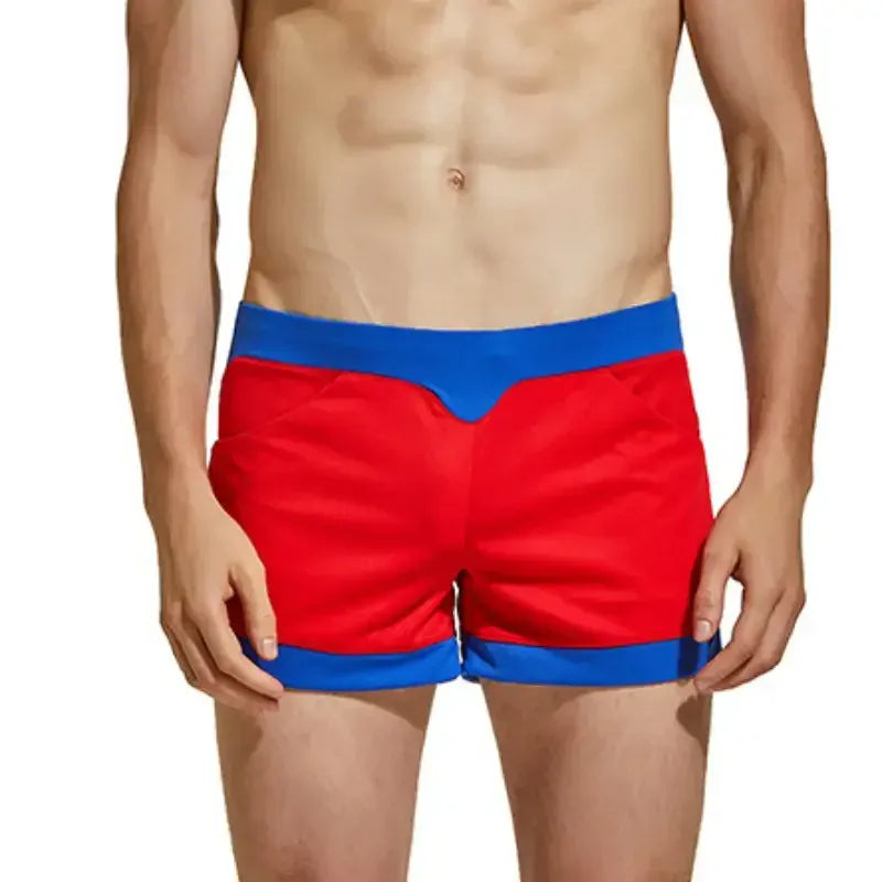 Seobean Seobean Curvy-Cut Men's Polyester Active Shorts - Stylish Multi-Pocket Design