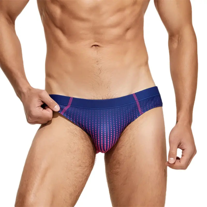 Seobean Men's Low-Rise Swim Briefs – Digital Print Swimwear