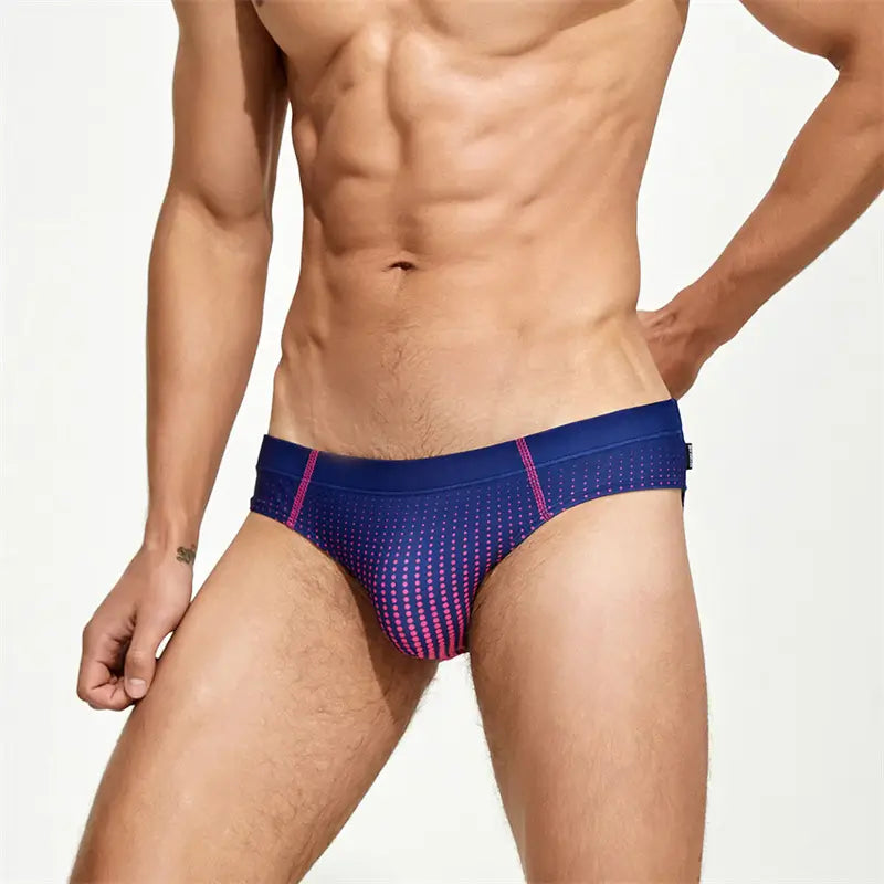 Seobean Men's Low-Rise Swim Briefs – Digital Print Swimwear