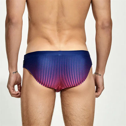 Seobean Men's Low-Rise Swim Briefs – Digital Print Swimwear