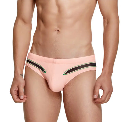 Seobean Men's Sexy Low-Rise Swim Briefs with Mesh Inserts