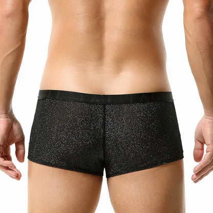 Tauwell Men's Low Rise Shiny Boxer Briefs