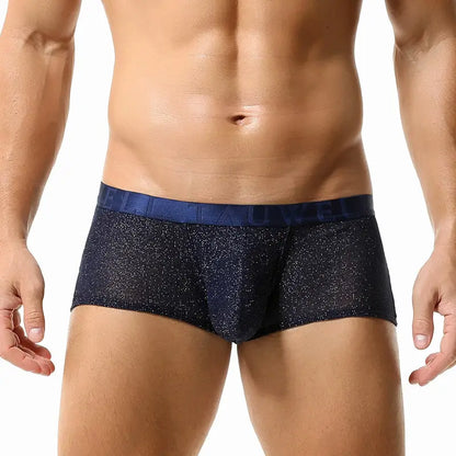 Tauwell Men's Low Rise Shiny Boxer Briefs