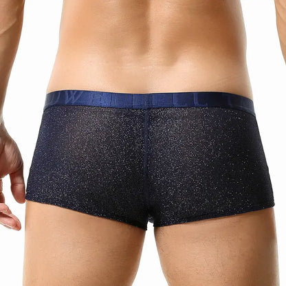 Tauwell Men's Low Rise Shiny Boxer Briefs