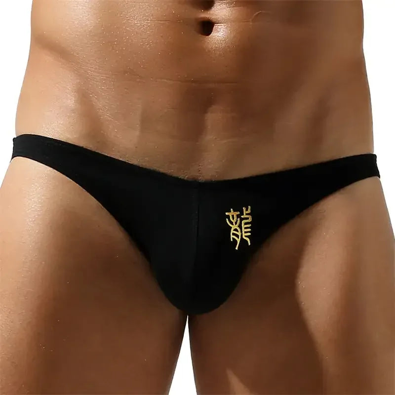 Seobean Seobean Men’s Chinese Dragon Design Red Briefs - Sexy Underwear