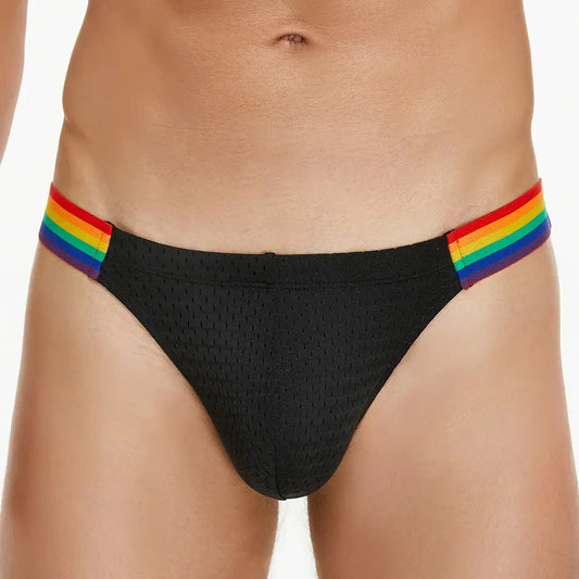 Seobean Rainbow Mesh Briefs for Men – Low Rise Nylon Underwear