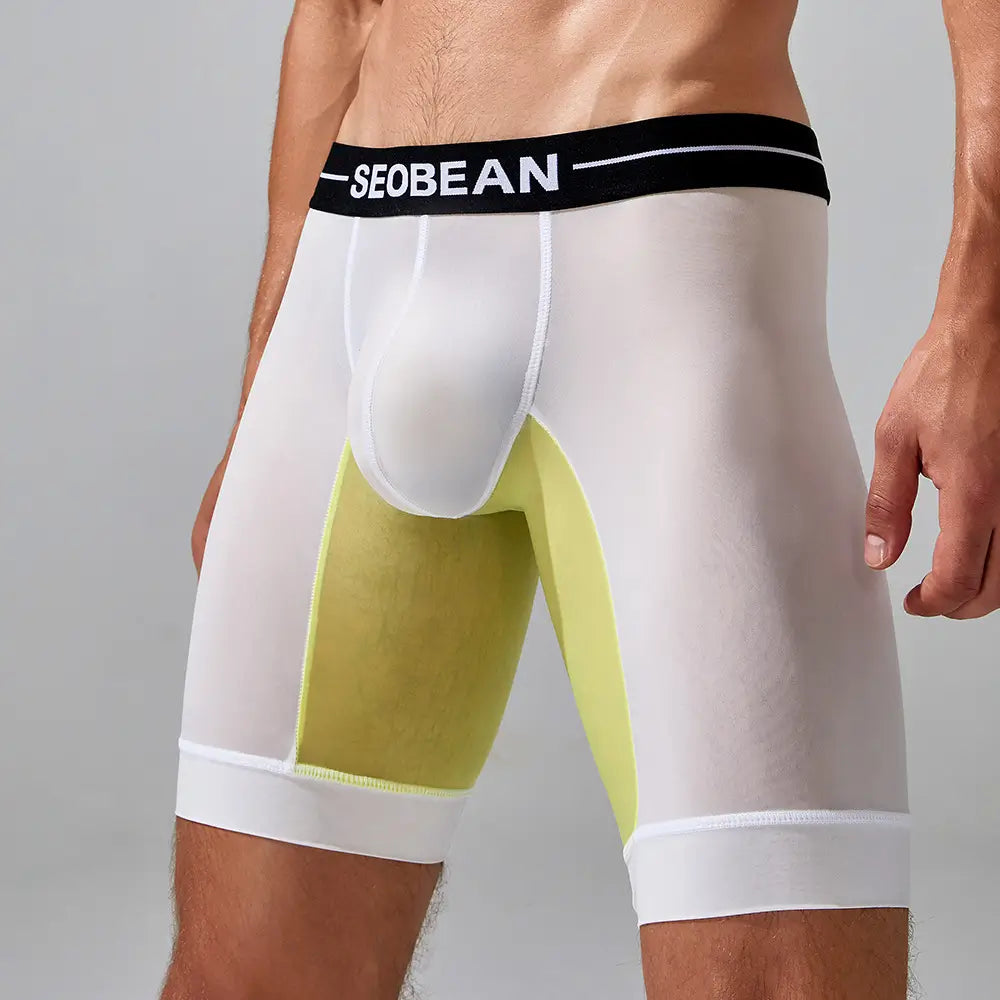 Men's Nylon - Spandex Long Boxer Briefs - Ideal for Summer Sleepwear