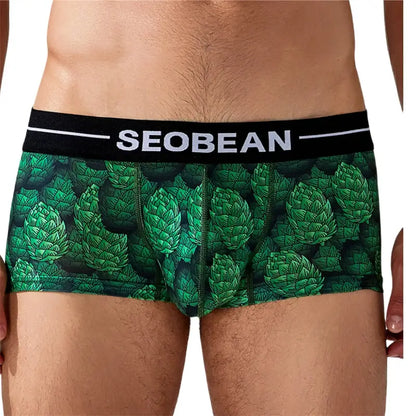 Seobean Summer Men's Underwear with Extra Room Low-Rise Boxer Briefs