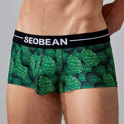 Seobean Summer Men's Underwear with Extra Room Low-Rise Boxer Briefs