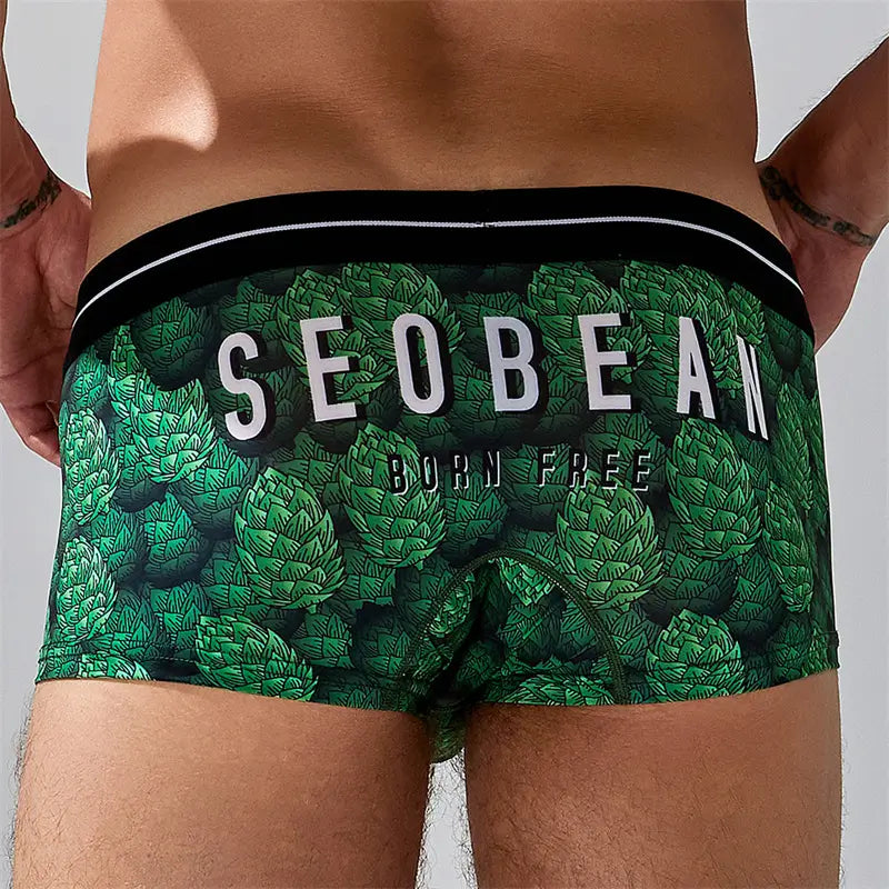 Ropa interior masculina de verano Seobean con calzoncillos tipo bóxer de tiro bajo y espacio adicional