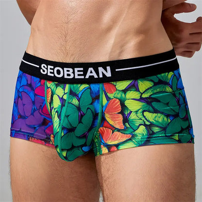 Ropa interior masculina de verano Seobean con calzoncillos tipo bóxer de tiro bajo y espacio adicional