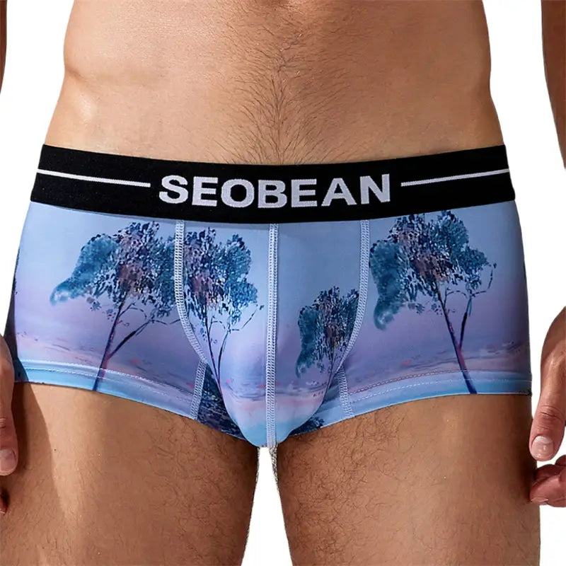 Ropa interior masculina de verano Seobean con calzoncillos tipo bóxer de tiro bajo y espacio adicional