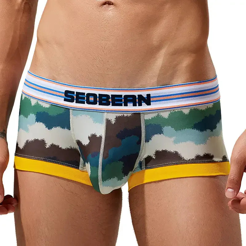 Seobean SEOBEAN Men's Camouflage Trunks - Low-Rise, Single-Layer Boxer Briefs