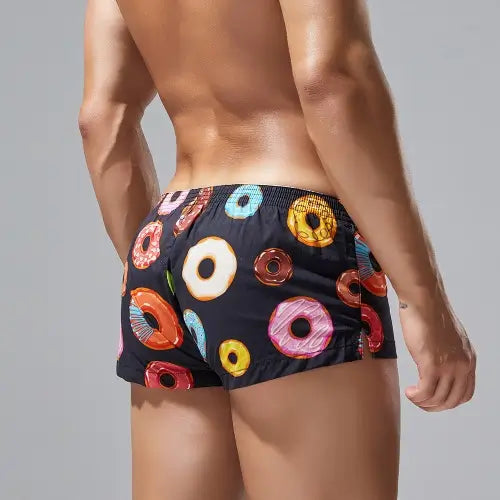Seobean Men's Donut Print Boxer Briefs 240507