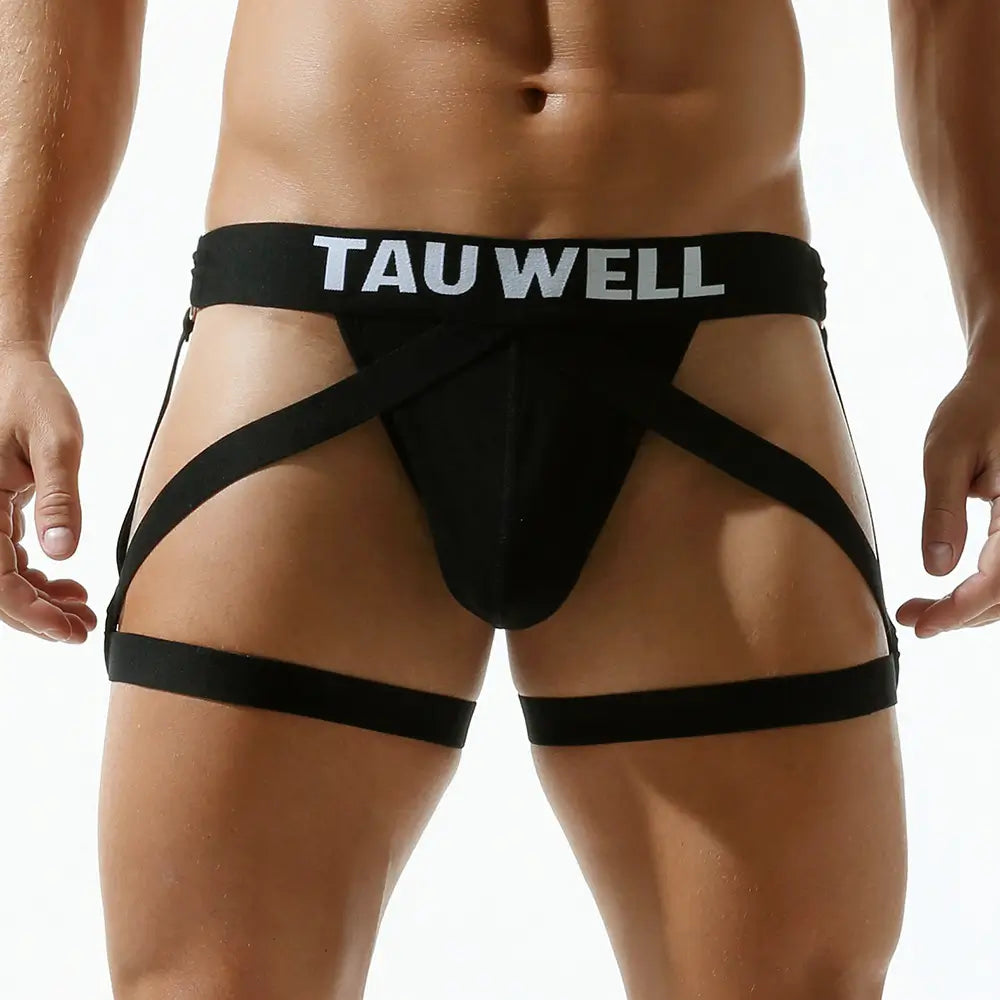 TAUWELL Men's Sexy Jockstrap Underwear High Elastic Sheer