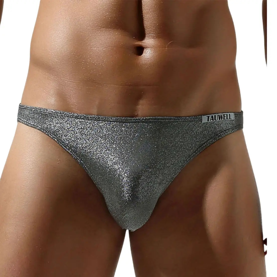 TAUWELL Calzoncillos de tiro bajo brillantes para hombre: ropa interior sexy y elegante