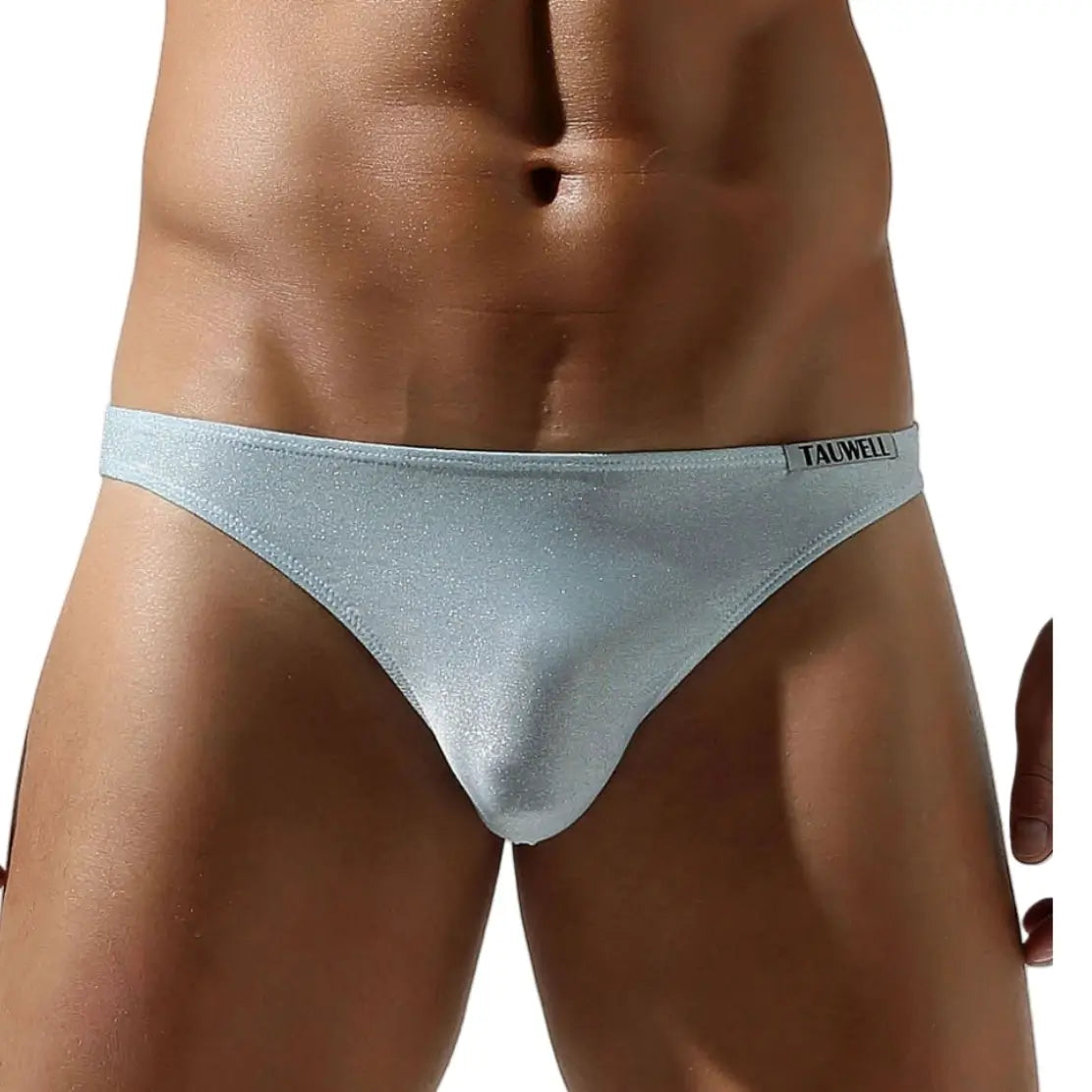 TAUWELL Calzoncillos de tiro bajo brillantes para hombre: ropa interior sexy y elegante