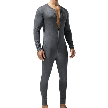 TAUWELL Men's Long Sleeve Bodysuit - Union Suit