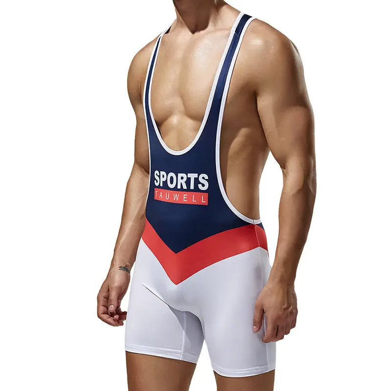 TAUWELL Men's Performance Bodysuit - Stretchy Training Suit for Active Sports