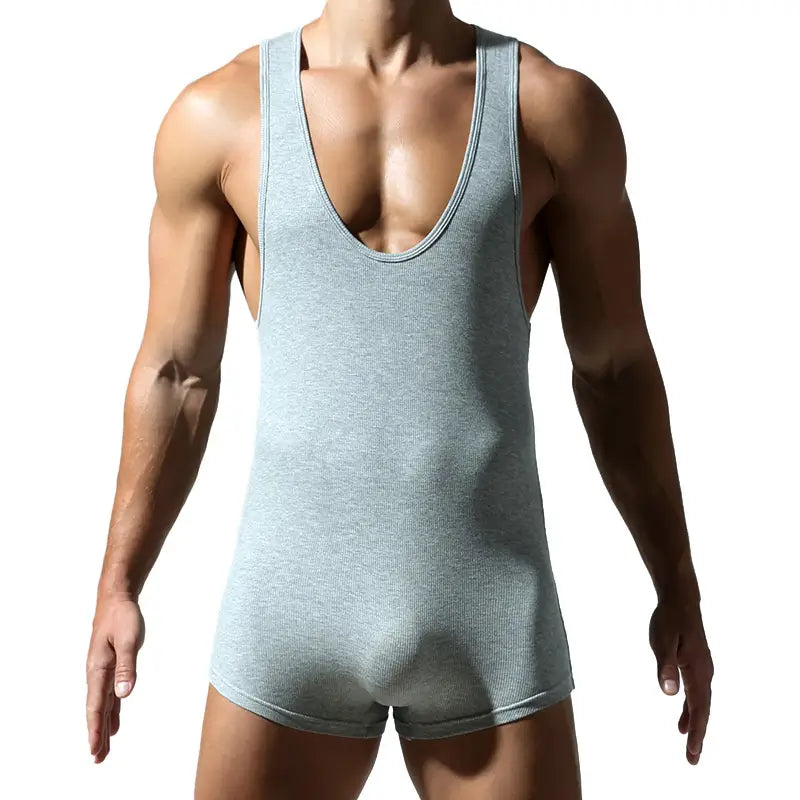 TAUWELL Men's Seamless Singlet Bodysuit Athletic Sports Wear