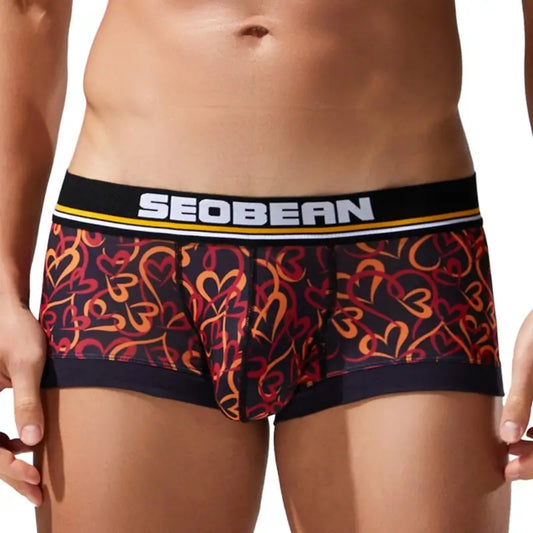 Seobean Love Heart Men's Boxer Briefs – Sexy Pouch Boxer Briefs for Men 250210