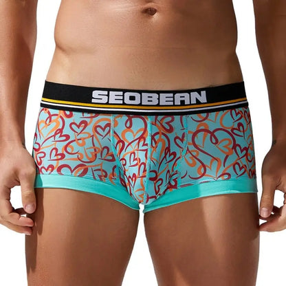 Seobean Love Heart Men's Boxer Briefs – Sexy Pouch Boxer Briefs for Men 250210