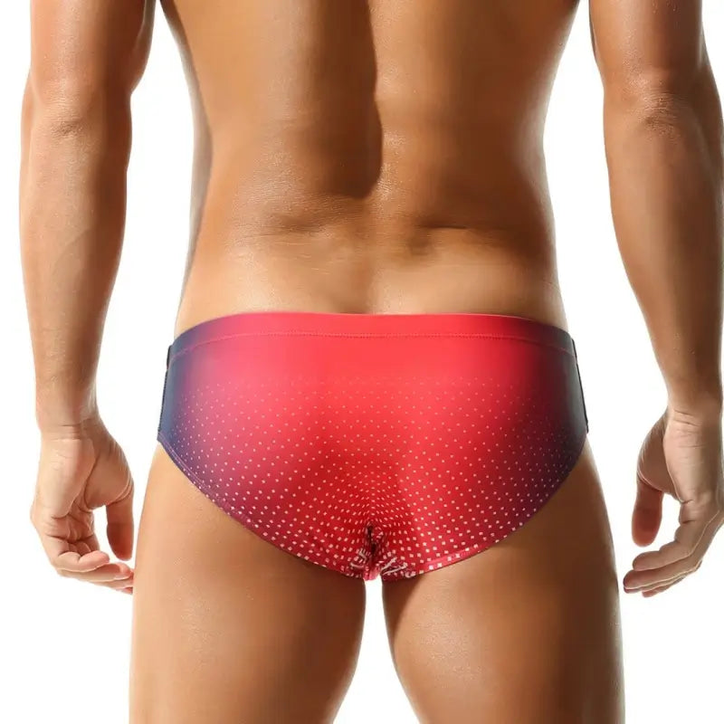 Seobean Men's Swim Briefs – Striped & Polka Dot, Athletic Contour Fit 250901