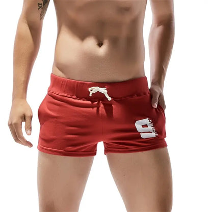 Seobean Herren-Boxershorts, einfarbig, drei Taschen, lässige Lounge-Shorts