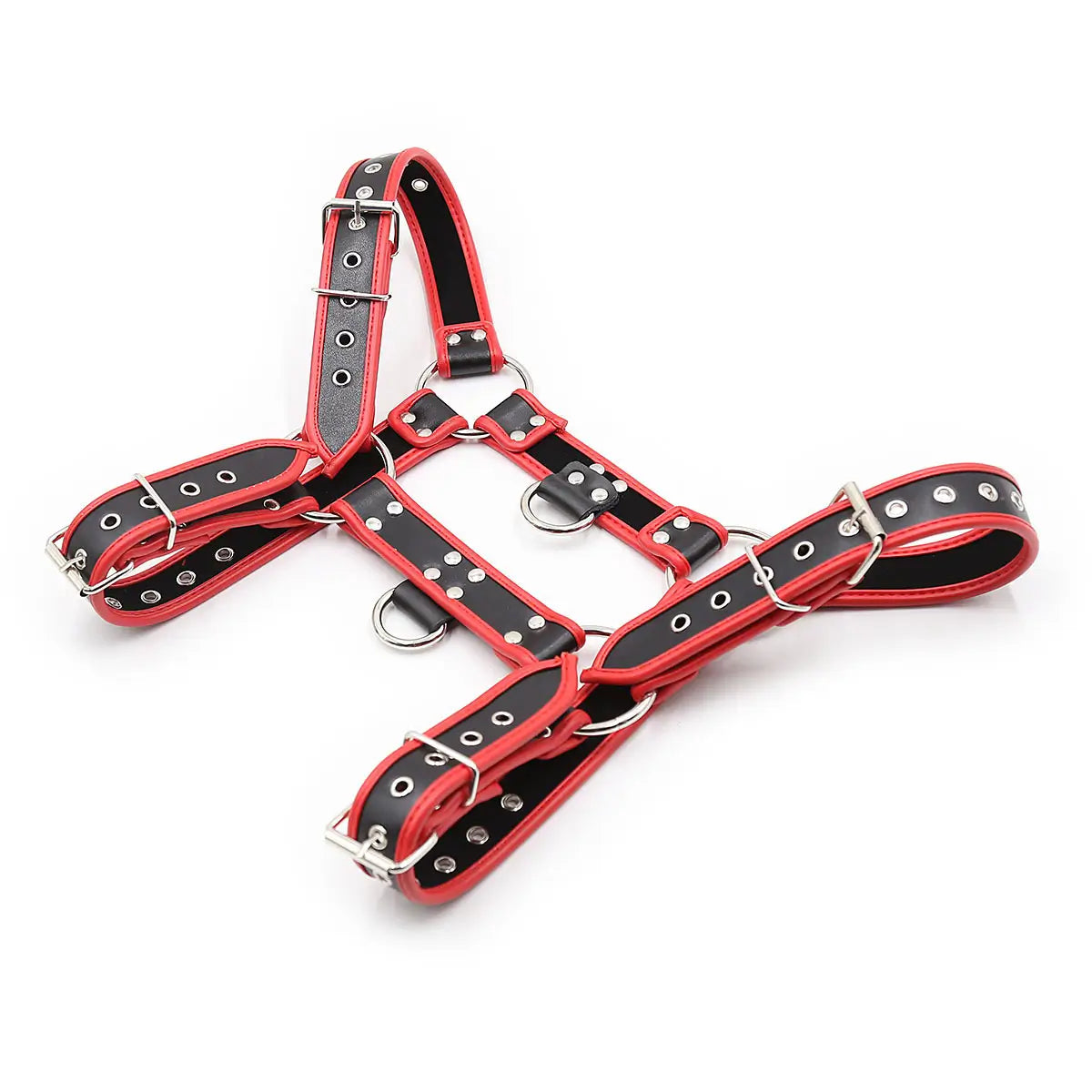 DomiGe Red Leather Men’s Harness - Bold, Sexy, and Versatile