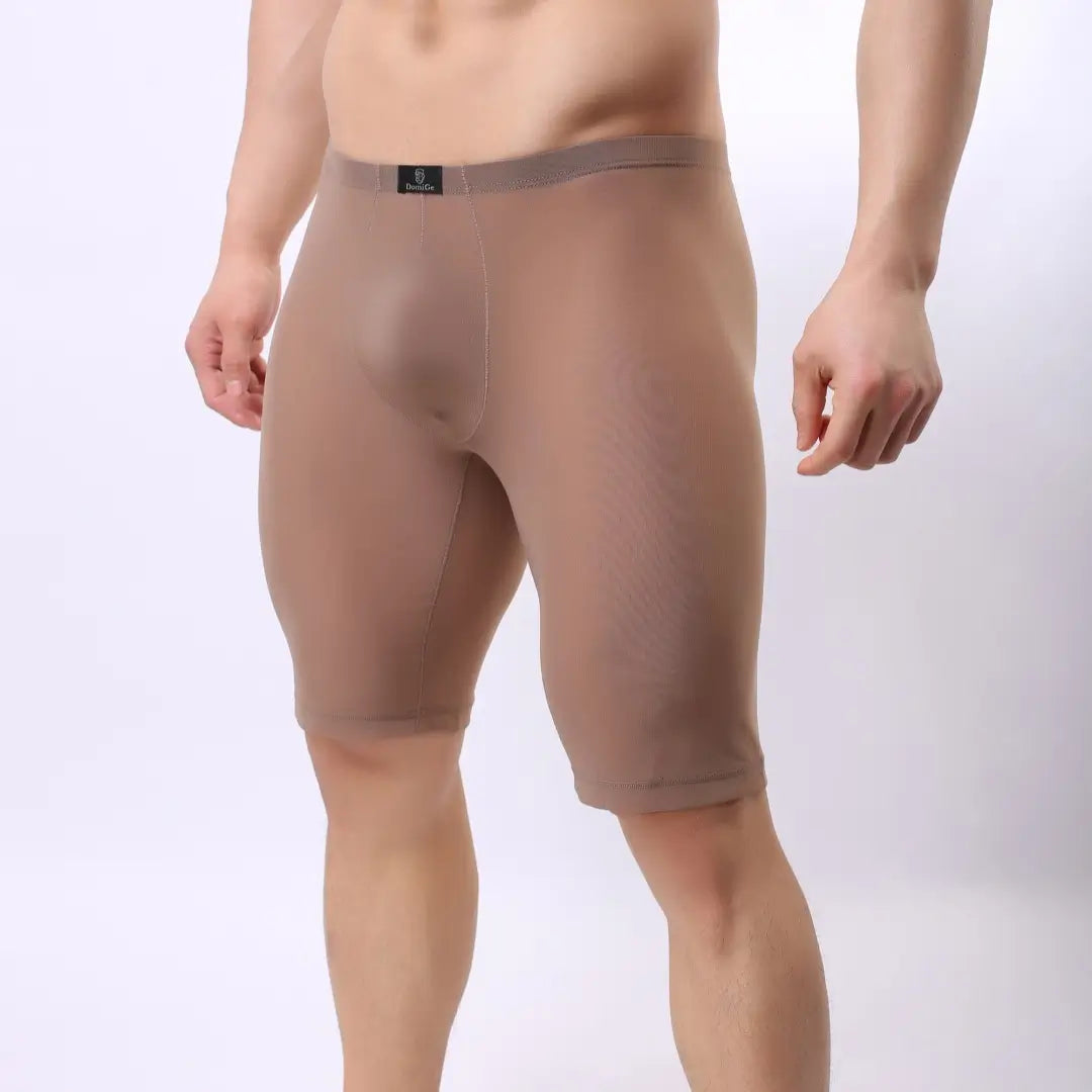 DomiGe Men's Long Leg Compression Underwear Boxer Shorts