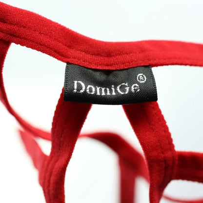 DomiGe Men's Thong Front Hole and U-Contour Pouch T-Back