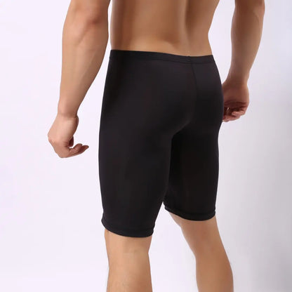 DomiGe Men's Long Leg Compression Underwear Boxer Shorts