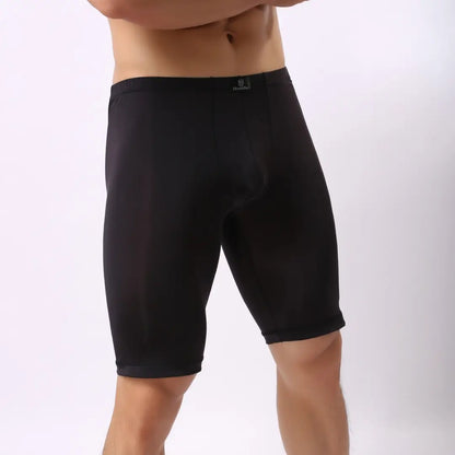 DomiGe Men's Long Leg Compression Underwear Boxer Shorts