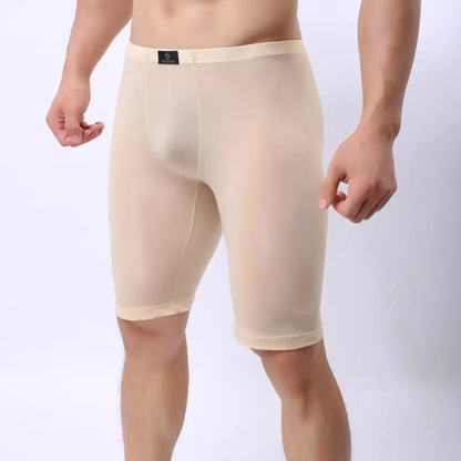 DomiGe Men's Long Leg Compression Underwear Boxer Shorts