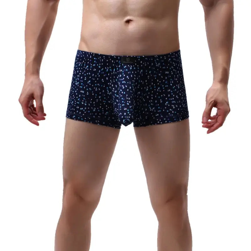 DomiGe Herren-Boxershorts mit zwei Beuteln und niedriger Taille, Ballbeutel-Unterwäsche für Männer