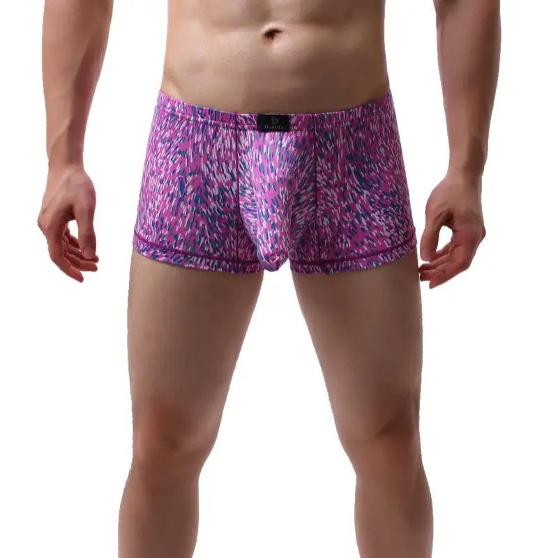 DomiGe Herren-Boxershorts mit zwei Beuteln und niedriger Taille, Ballbeutel-Unterwäsche für Männer